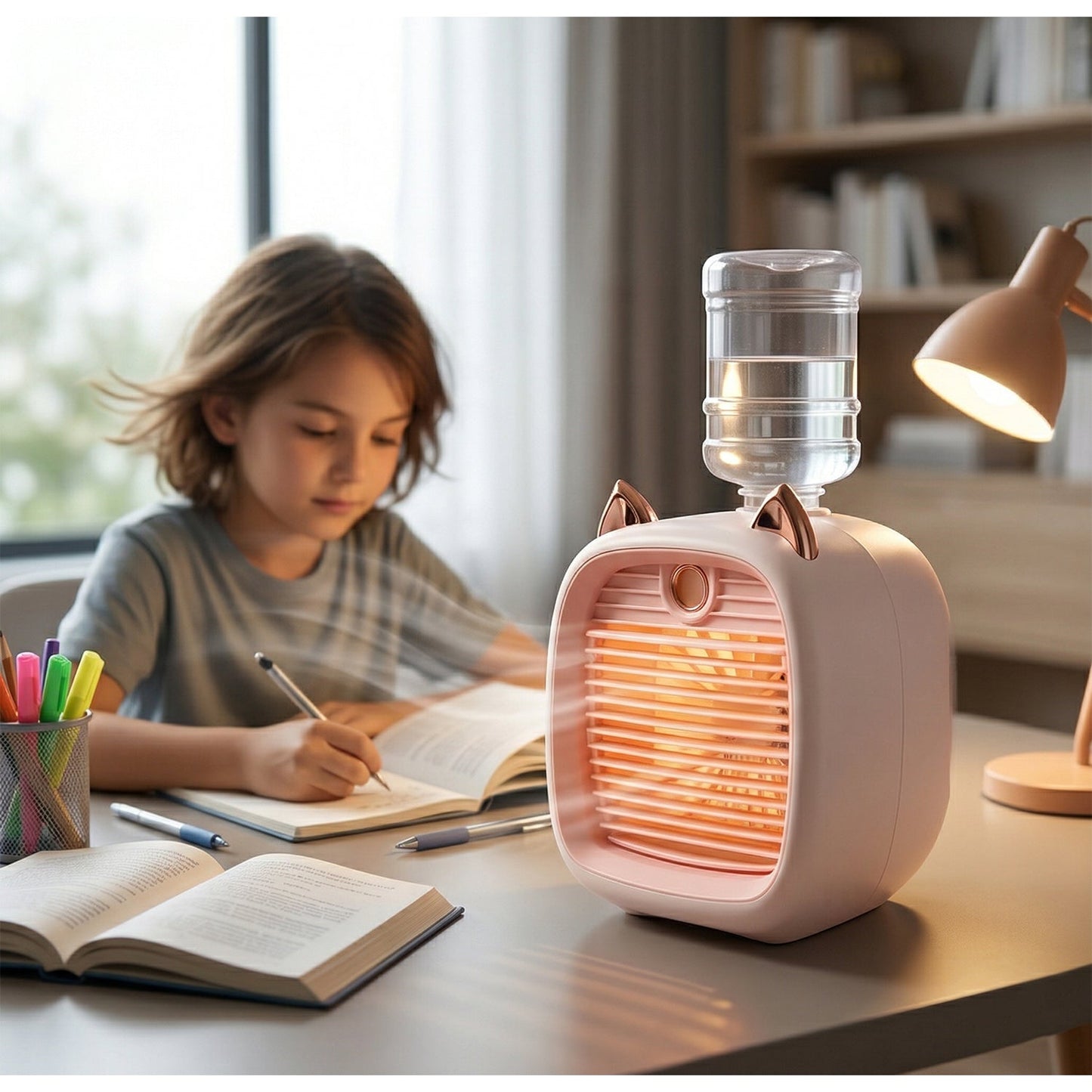 Portable Mini Air Cooler Fan With Spray Mist Function (1 Pc) - Grandsell