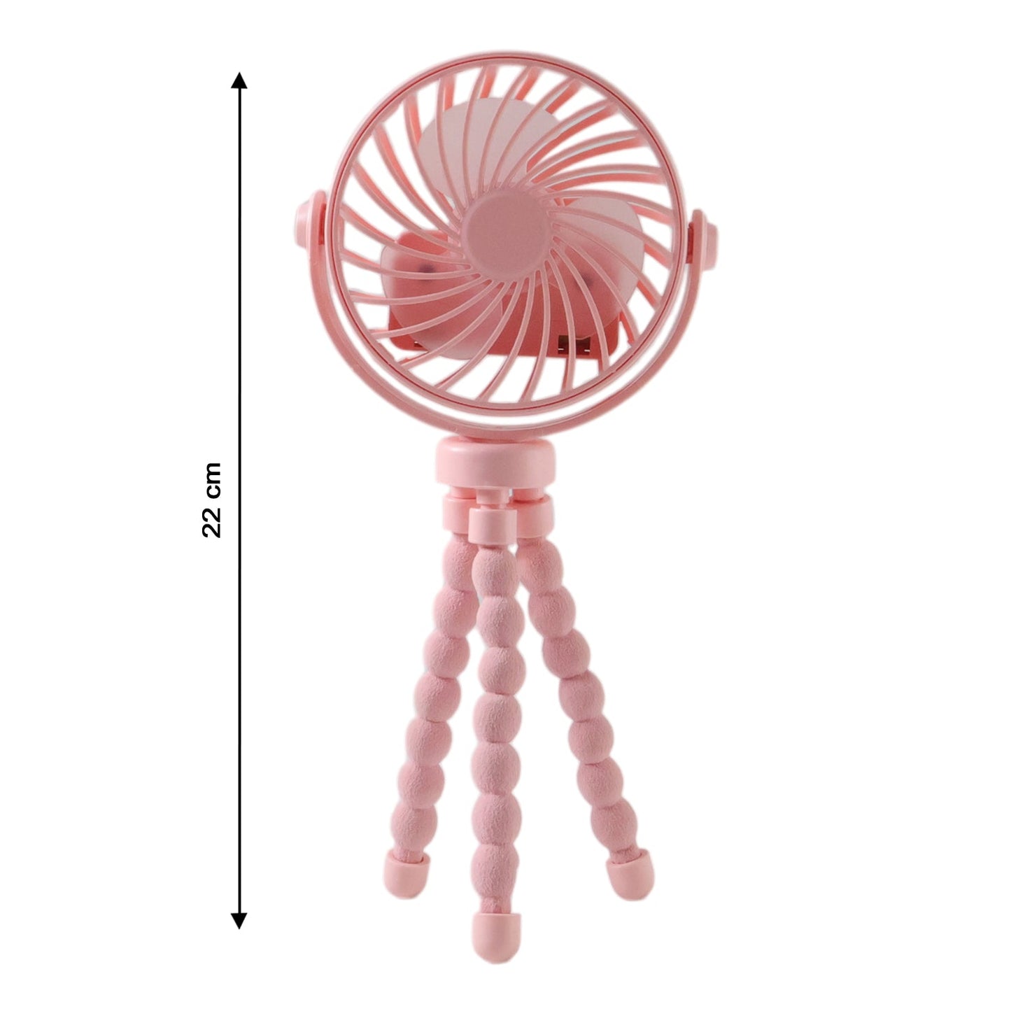 Portable Rechargeable Led Light Fan With Flexible Tripod Stand (1 Pc) - Grandsell