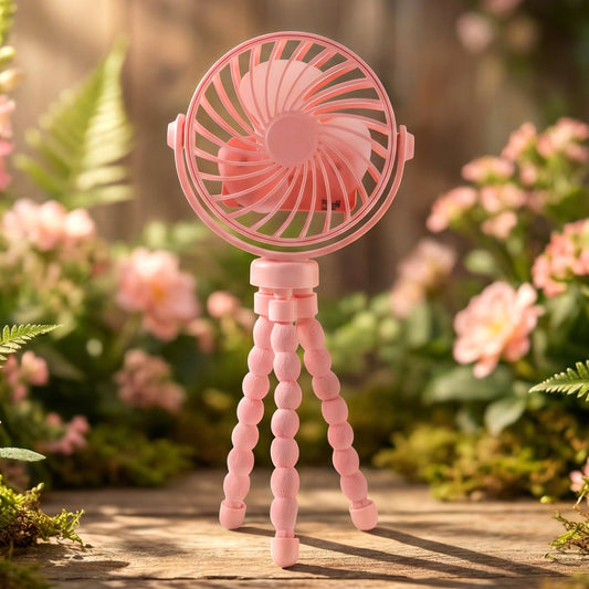 Portable Rechargeable Led Light Fan With Flexible Tripod Stand (1 Pc) - Grandsell