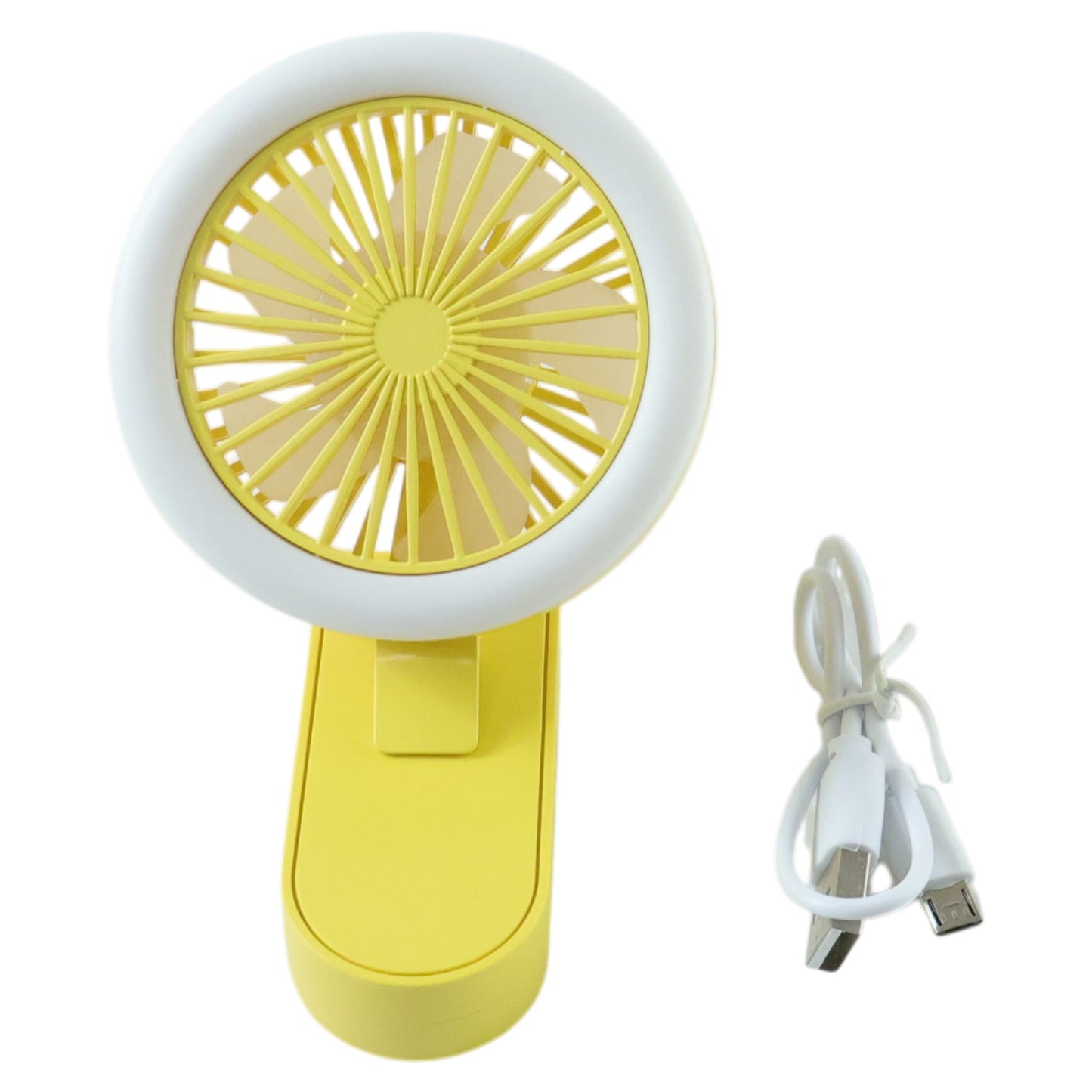 Portable Rechargeable Mini Table Fan With Led Light (1 Pc) - Grandsell