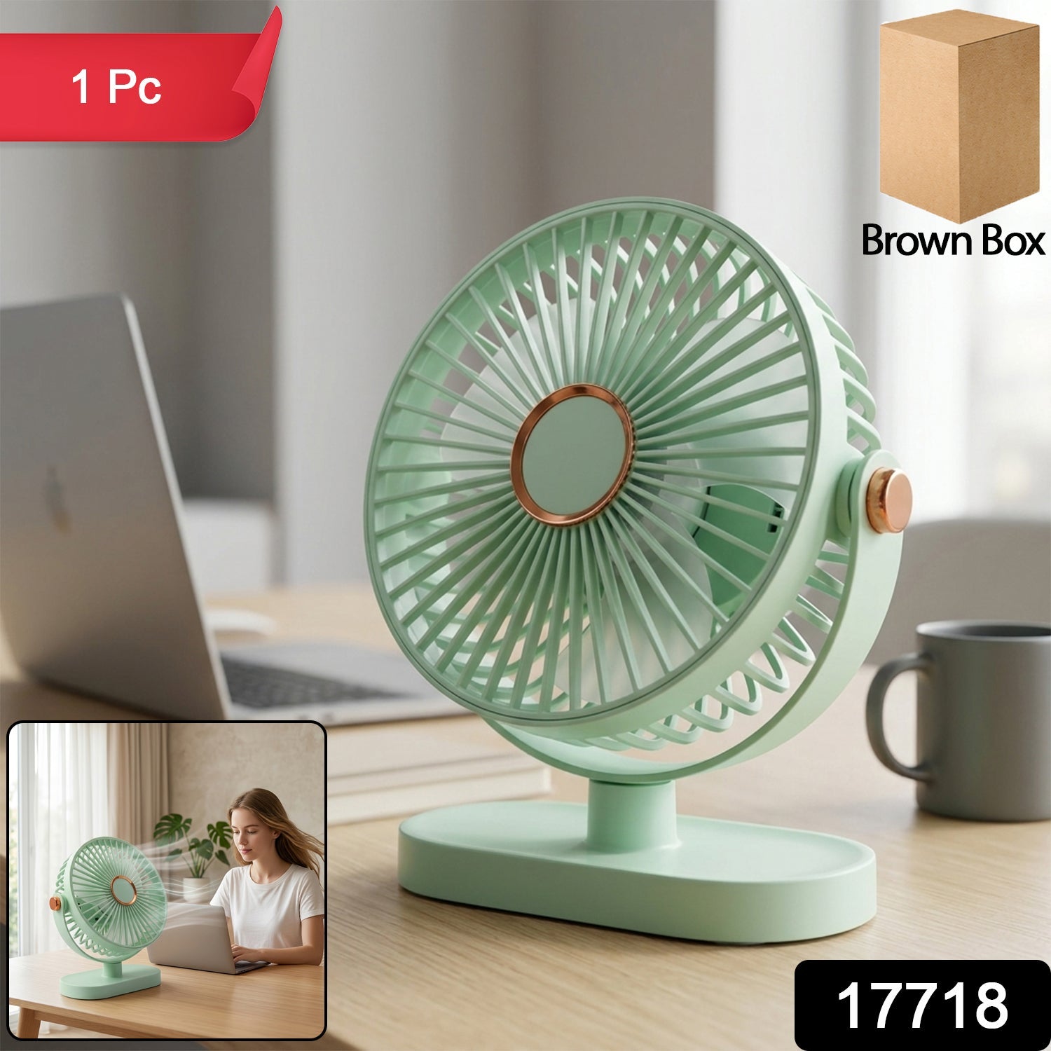 Portable Rechargeable Table Fan Compact Usb Desk Fan - Grandsell