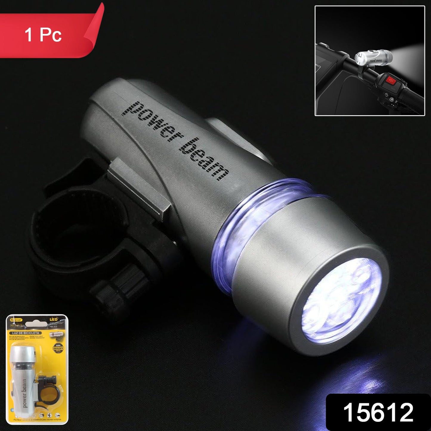 Power Beam Led Bicycle Headlight - (1 Pc) - Grandsell