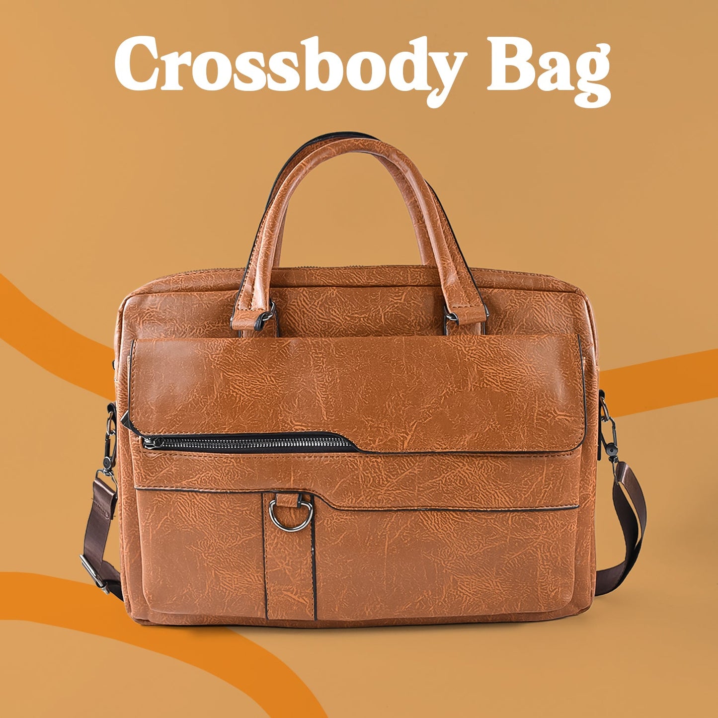 Premium Faux Leather Multipurpose Messenger Briefcase With Shoulder Strap (1 Pc) - Grandsell