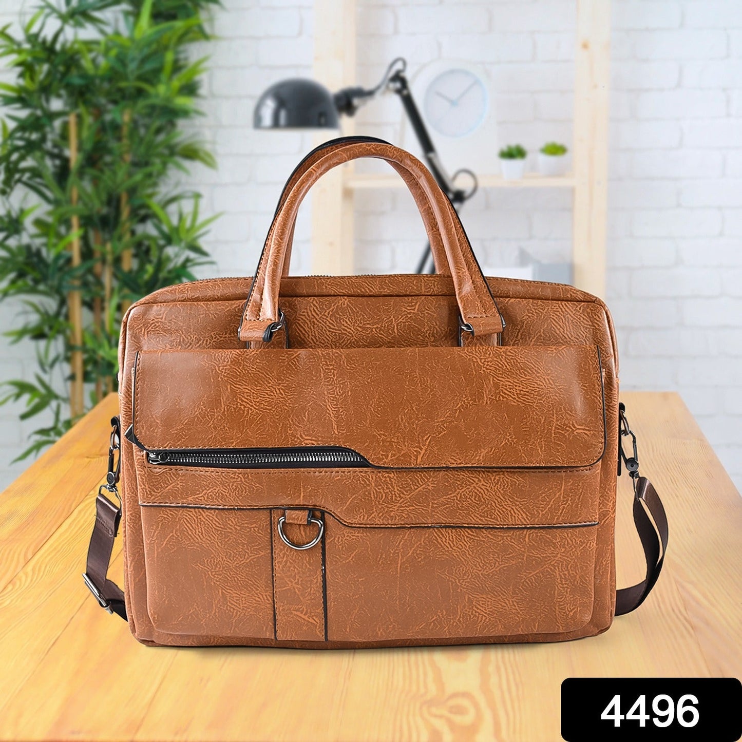 Premium Faux Leather Multipurpose Messenger Briefcase With Shoulder Strap (1 Pc) - Grandsell