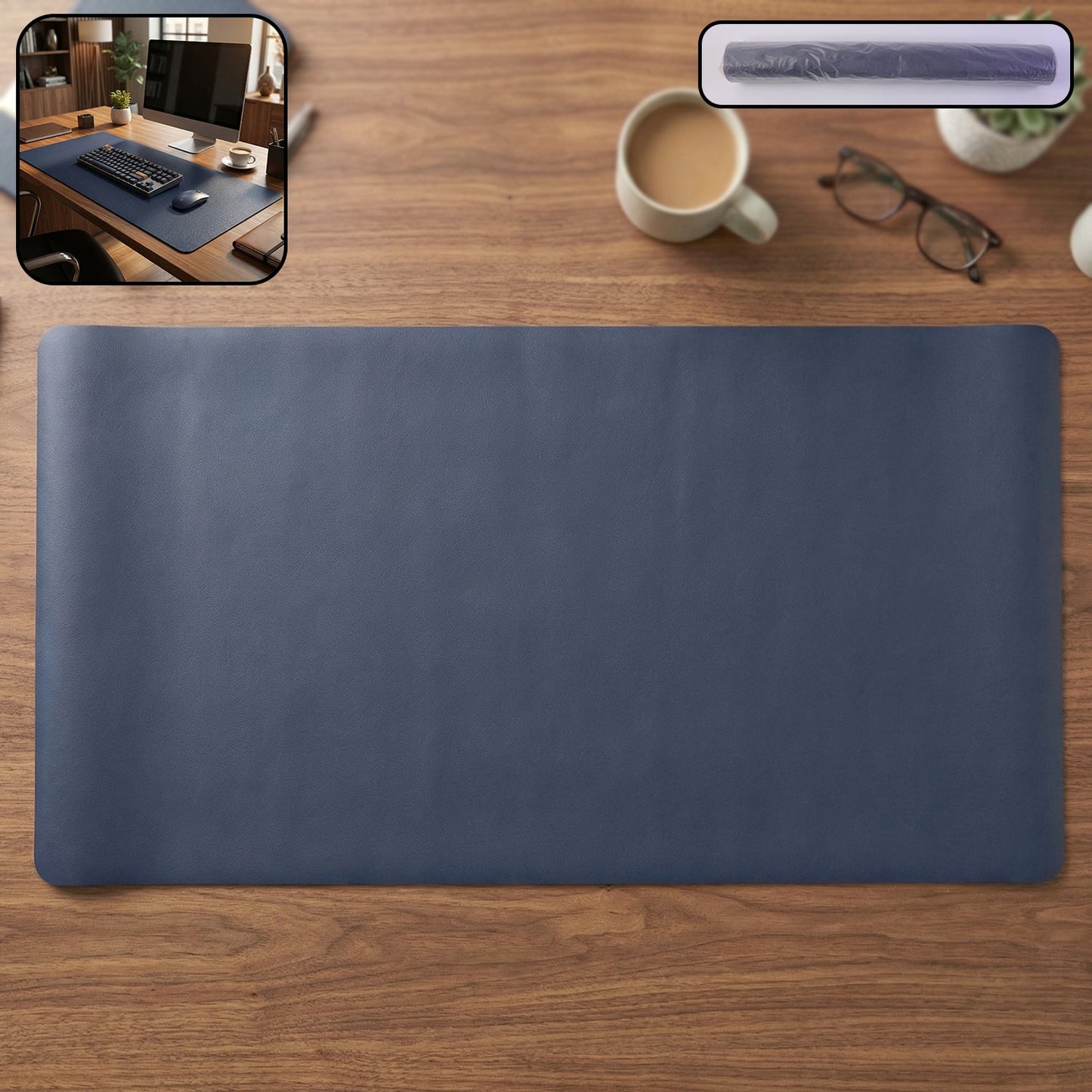 Premium Leather Finish Large Desk Mat Mouse Pad (1 Pc 90x45 Cm) - Grandsell
