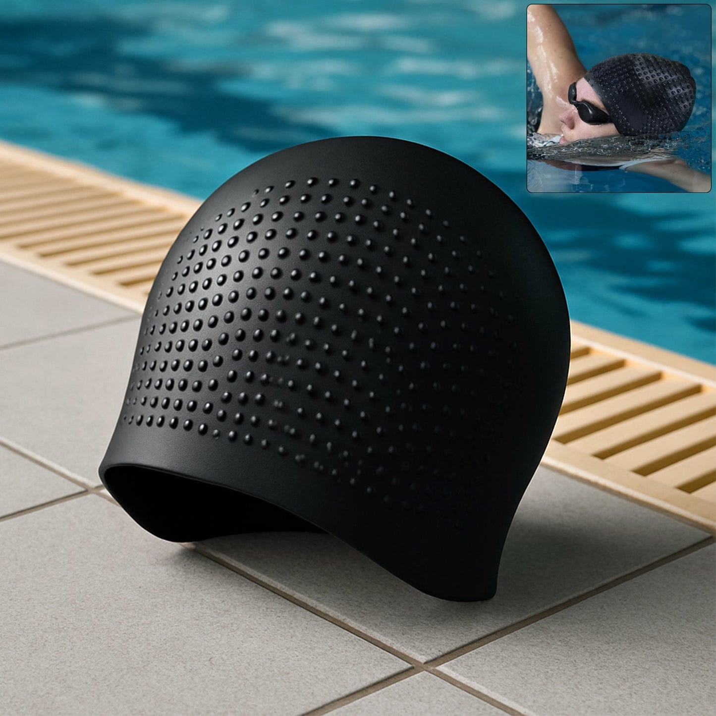 Premium Silicone Waterproof Swimming Cap (1 Pc) - Grandsell