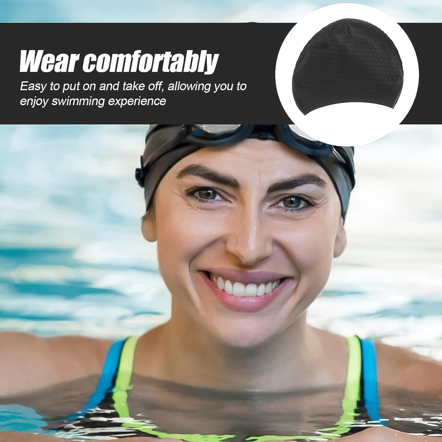 Premium Silicone Waterproof Swimming Cap (1 Pc) - Grandsell