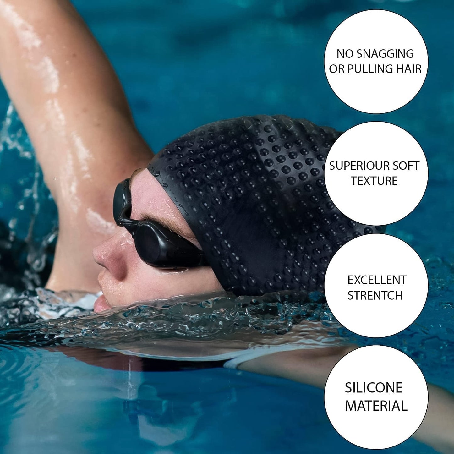 Premium Silicone Waterproof Swimming Cap (1 Pc) - Grandsell