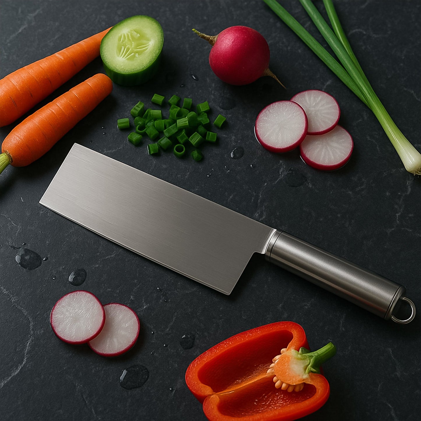 Professional - grade Stainless Steel Vegetable Cleaver Knife 1 Pc - Grandsell