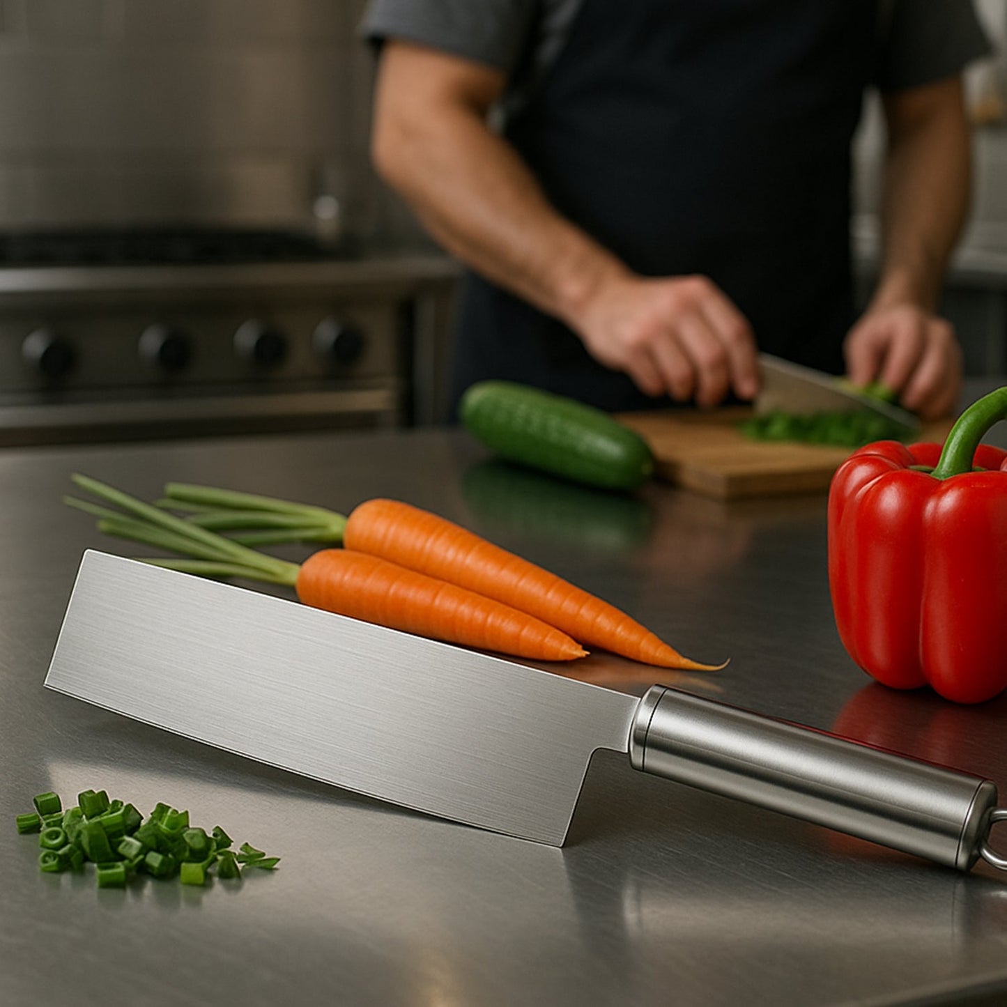 Professional - grade Stainless Steel Vegetable Cleaver Knife 1 Pc - Grandsell