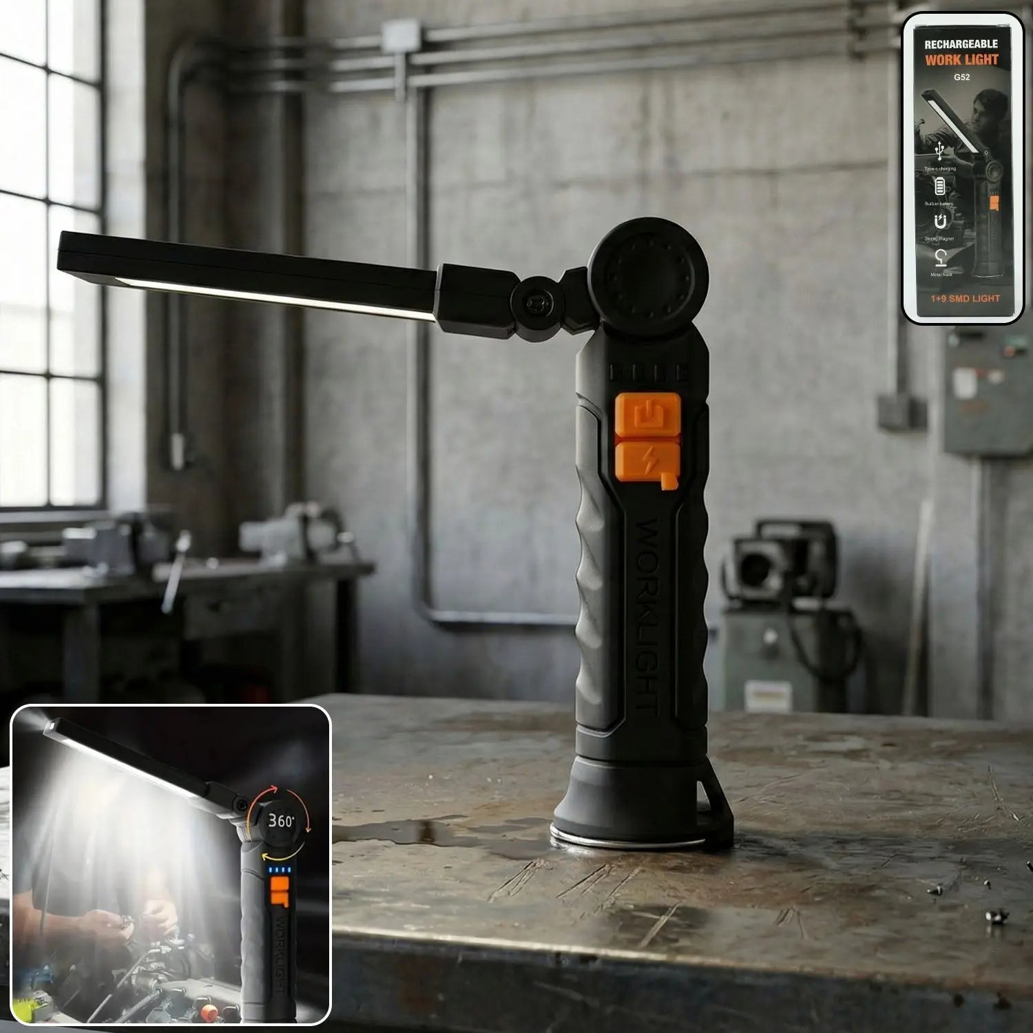 big flashlight rechargeable Rechargeable Adjustable Big Led Work Light (1 Pc)– Grandsell