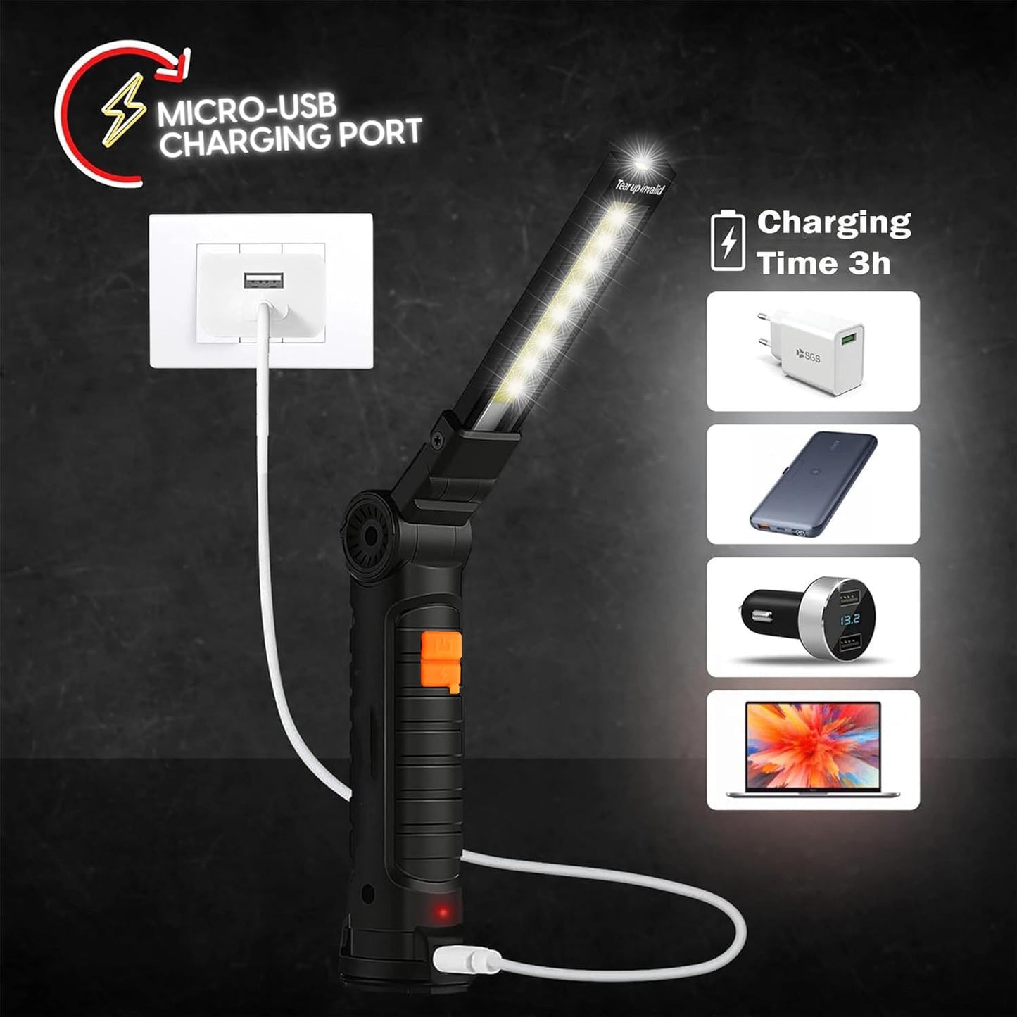 Rechargeable Adjustable Big Led Work Light (1 Pc) - Grandsell