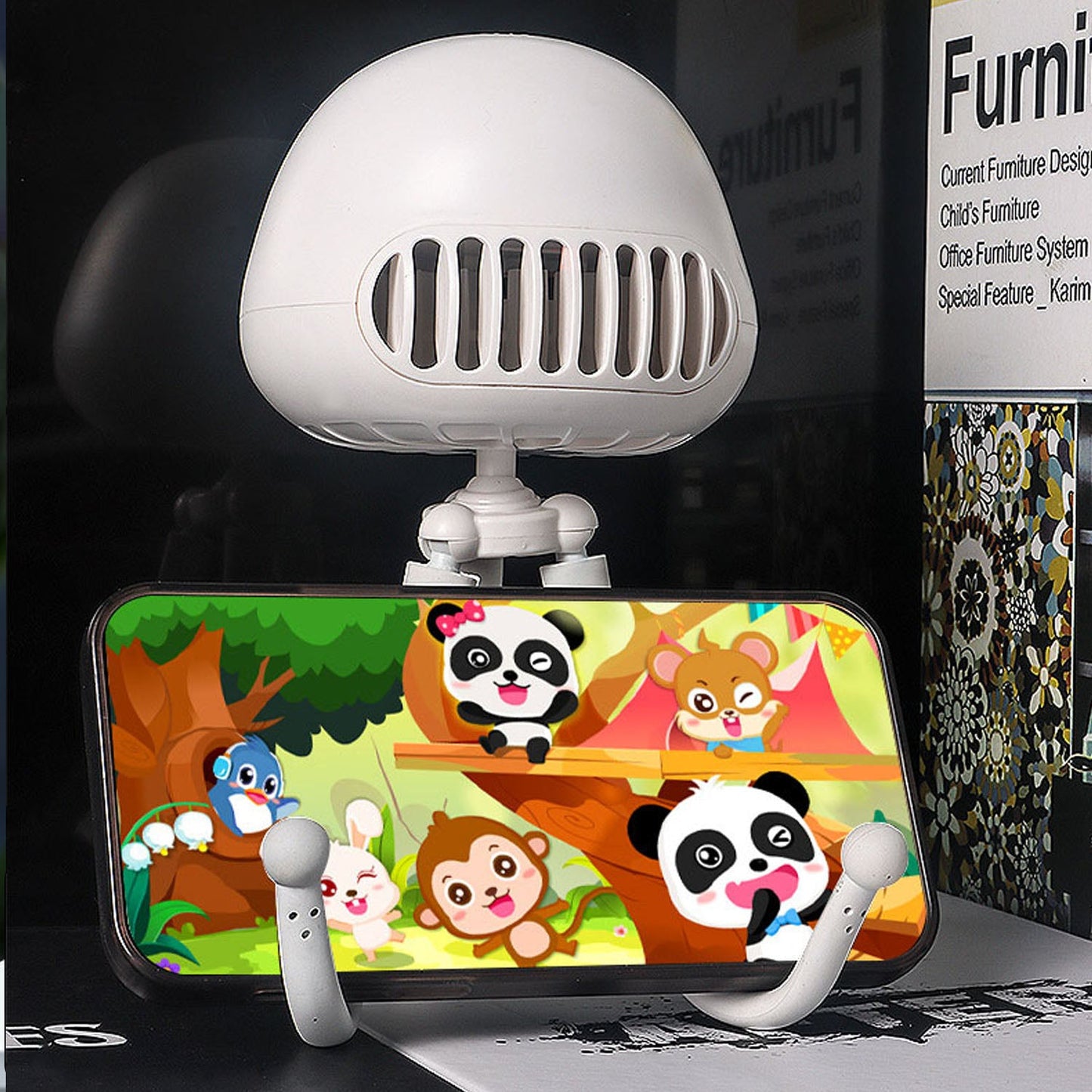 Rechargeable Handheld Mini Projector Fan (1 Pc) - Grandsell