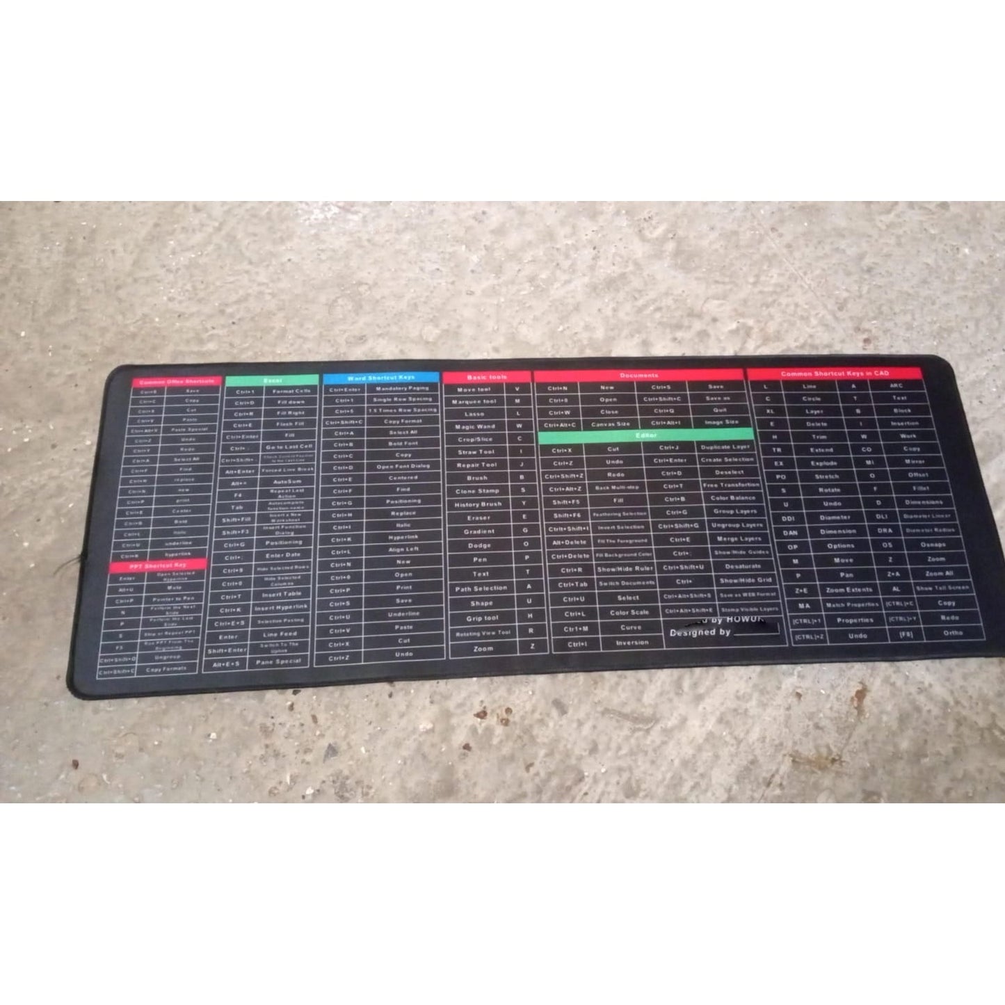 Shortcut Keyboard Mat Mouse Pad Mat Mouse Pads For Desk Quick Key Super Large Anti - slip Keyboard Pad Desk Accessories Desktop Mouse Pad Office Oversized Big Mouse Pad Rubber (8030 Cm) - Grandsell