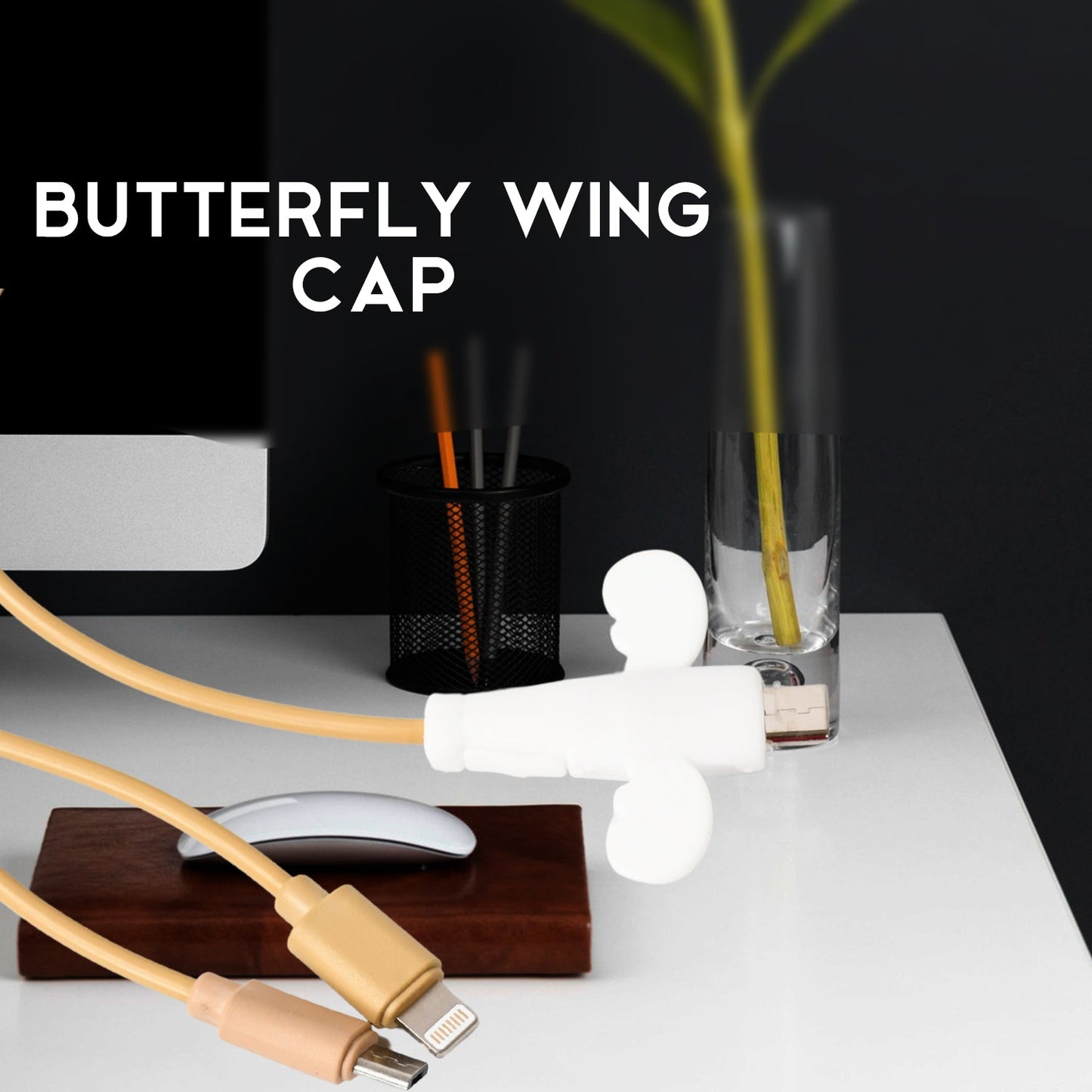 Silicone Data Cable Protector Angel Data Cable Protective Cover 2 In 1 Mobile Phone Cord Earphone Cord Saver Storage Tool - Grandsell