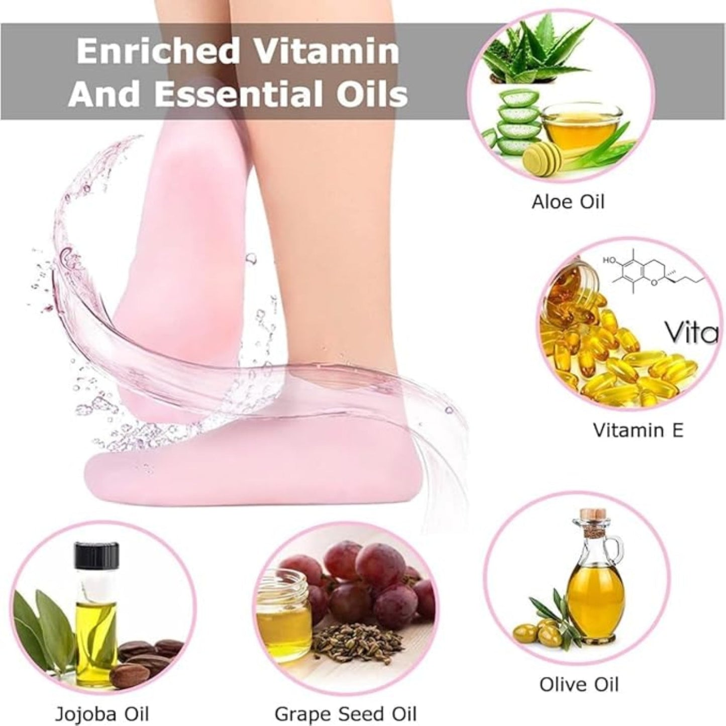 Silicone Moisturizing Socks for Dry Cracked Feet | Heel Care - Grandsell