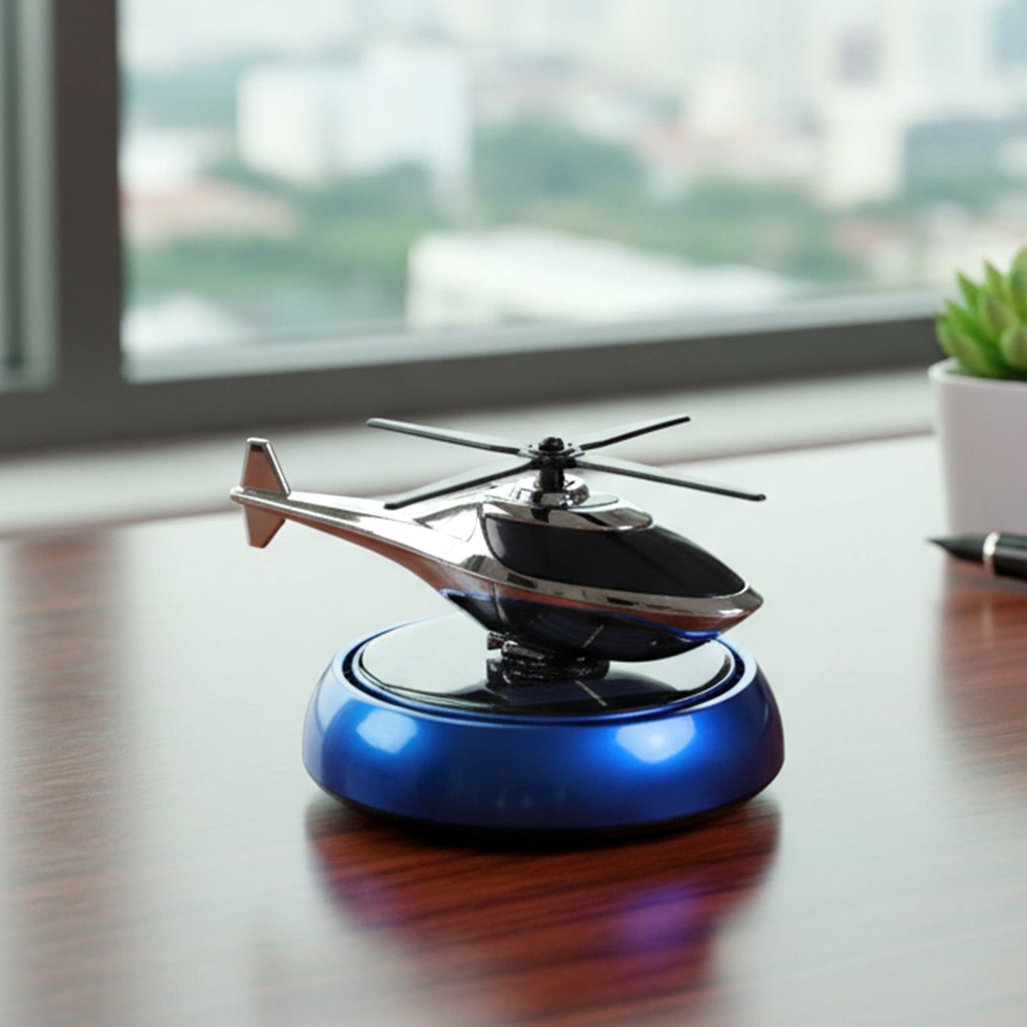 Solar Helicopter Car Dashboard Air Freshener Rotating Perfume Decor - Grandsell