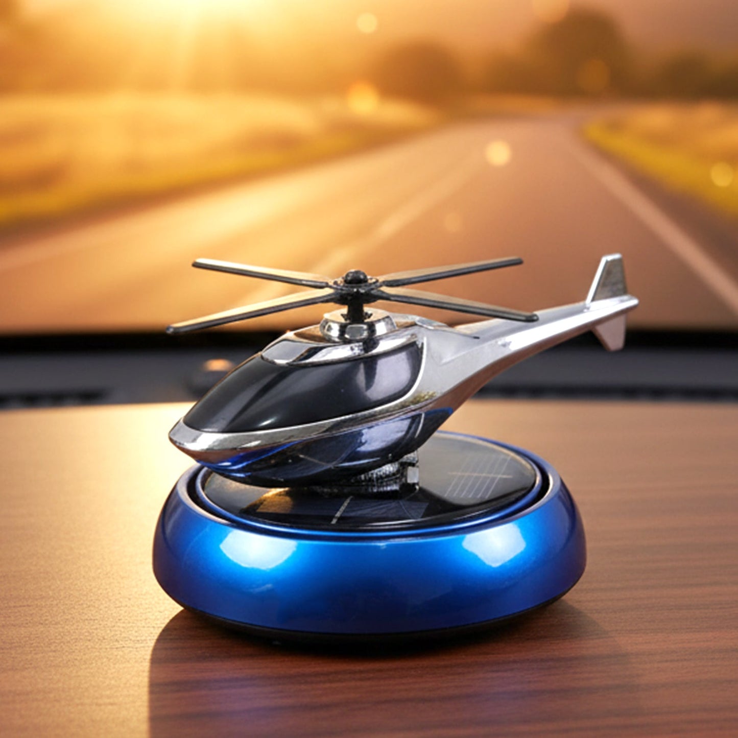 Solar Helicopter Car Dashboard Air Freshener Rotating Perfume Decor - Grandsell