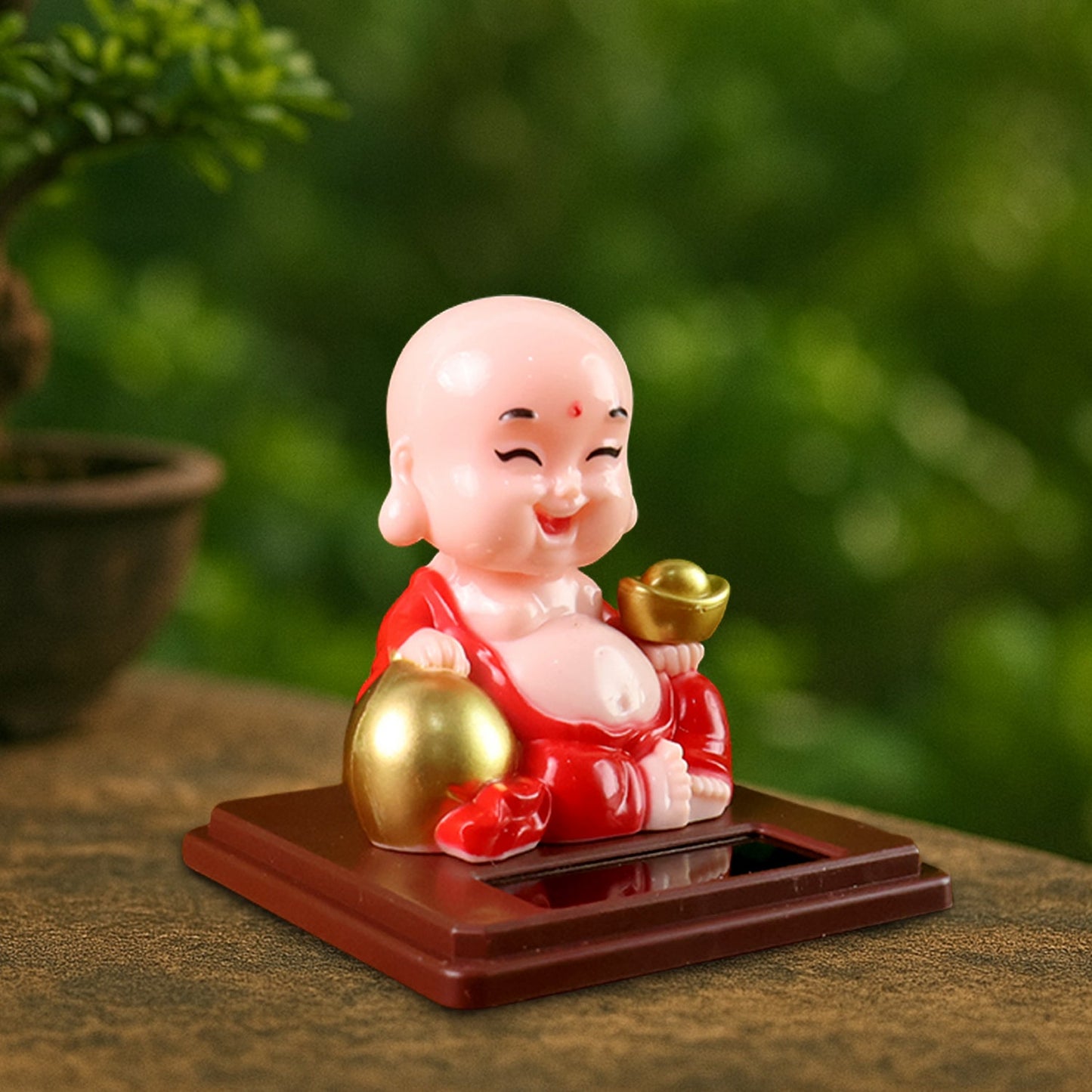 Solar Power Moving Head Buddha Statue Car Ornament (1 Pc Mix Color) - Grandsell