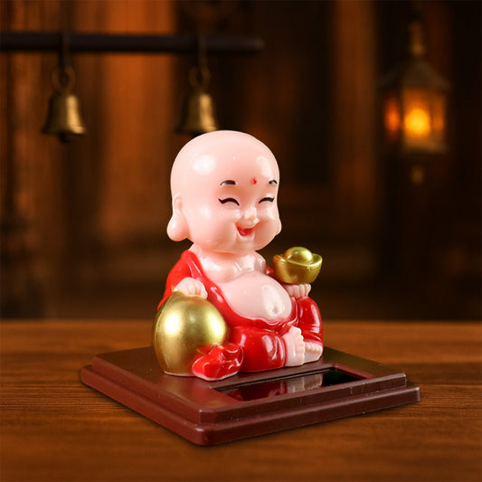 Solar Power Moving Head Buddha Statue Car Ornament (1 Pc Mix Color) - Grandsell