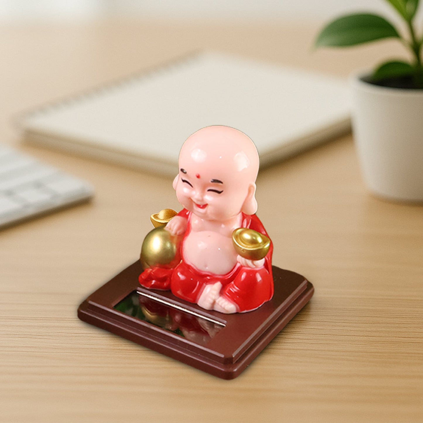 Solar Power Moving Head Buddha Statue Car Ornament (1 Pc Mix Color) - Grandsell