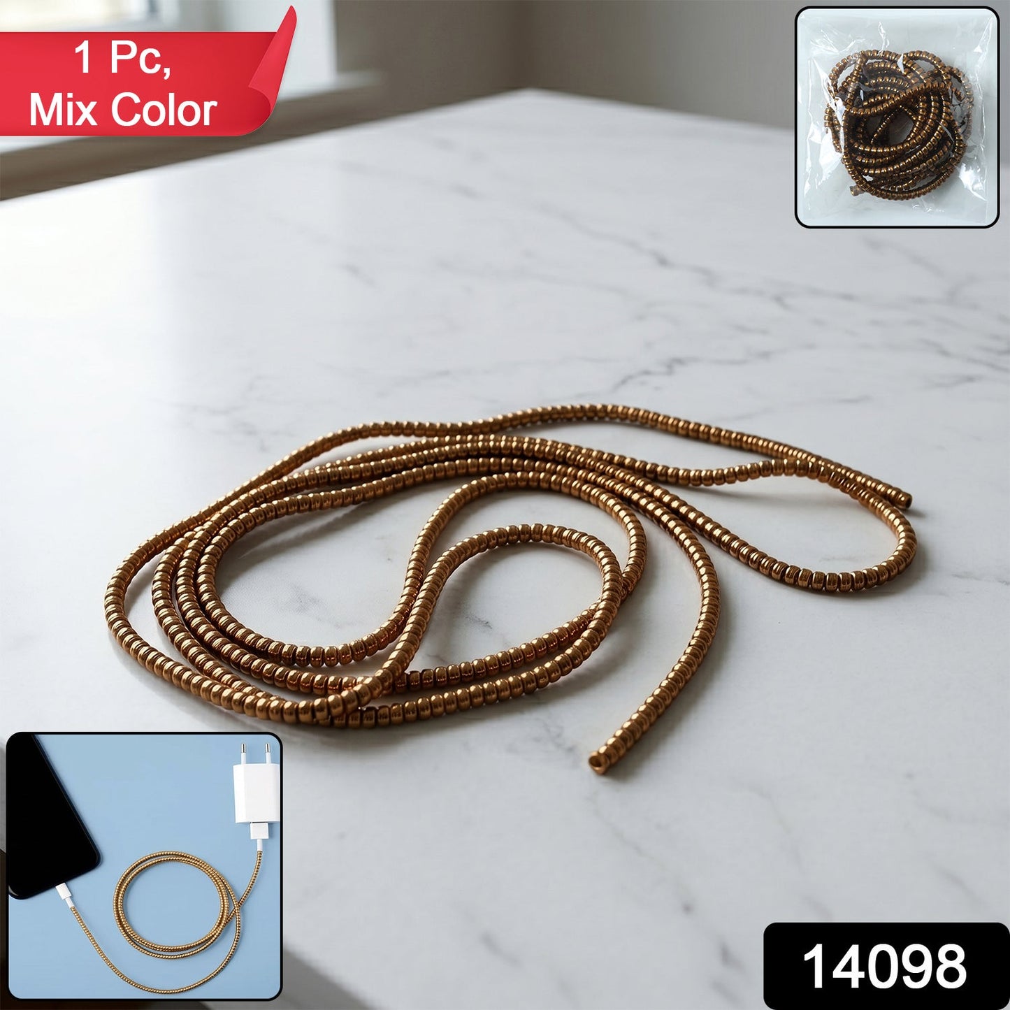 Spiral Cable Protector Sleeve (1 Pc Mix Color) - Grandsell