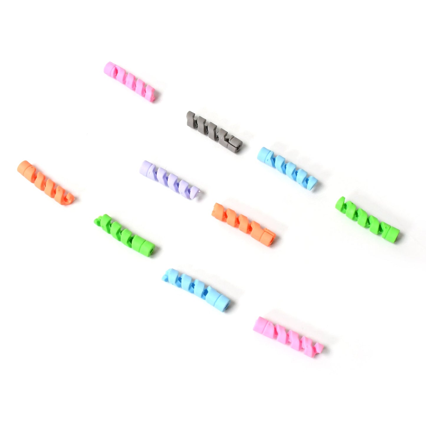 Spiral Charger Cable Protector Data Cable Saver Charging Cords Protective For All Universal Earphone Cable Cover (Pack Of 10) - Grandsell