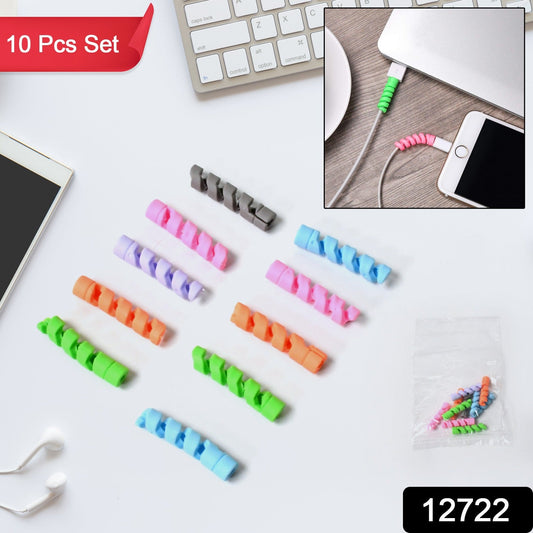 Spiral Charger Cable Protector Data Cable Saver Charging Cords Protective For All Universal Earphone Cable Cover (Pack Of 10) - Grandsell