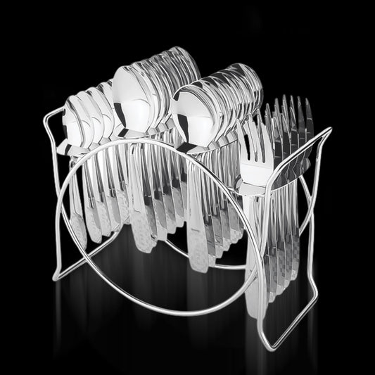 Stainless Steel Cutlery Set With Elegant Storage Stand (24 Pc) - Grandsell