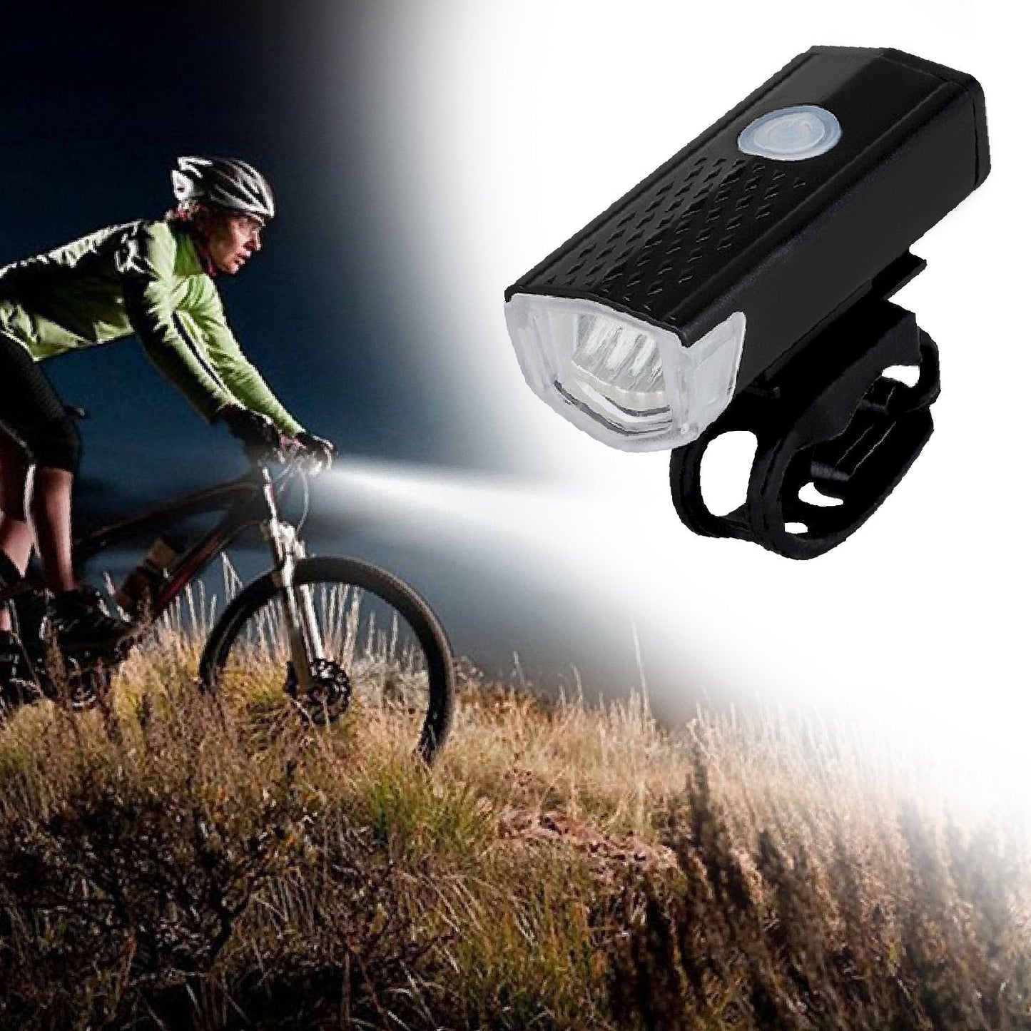 Usb Rechargeable Bicycle Light Set 400 Lumen Super Bright Headlight Front Lights - Grandsell