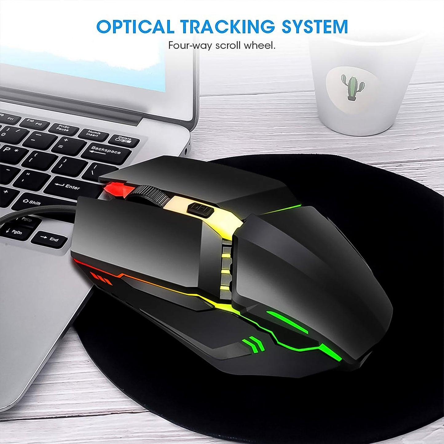 Usb Wired Mouse Ergonomic Design Gaming Mouse (1 Pc) - Grandsell