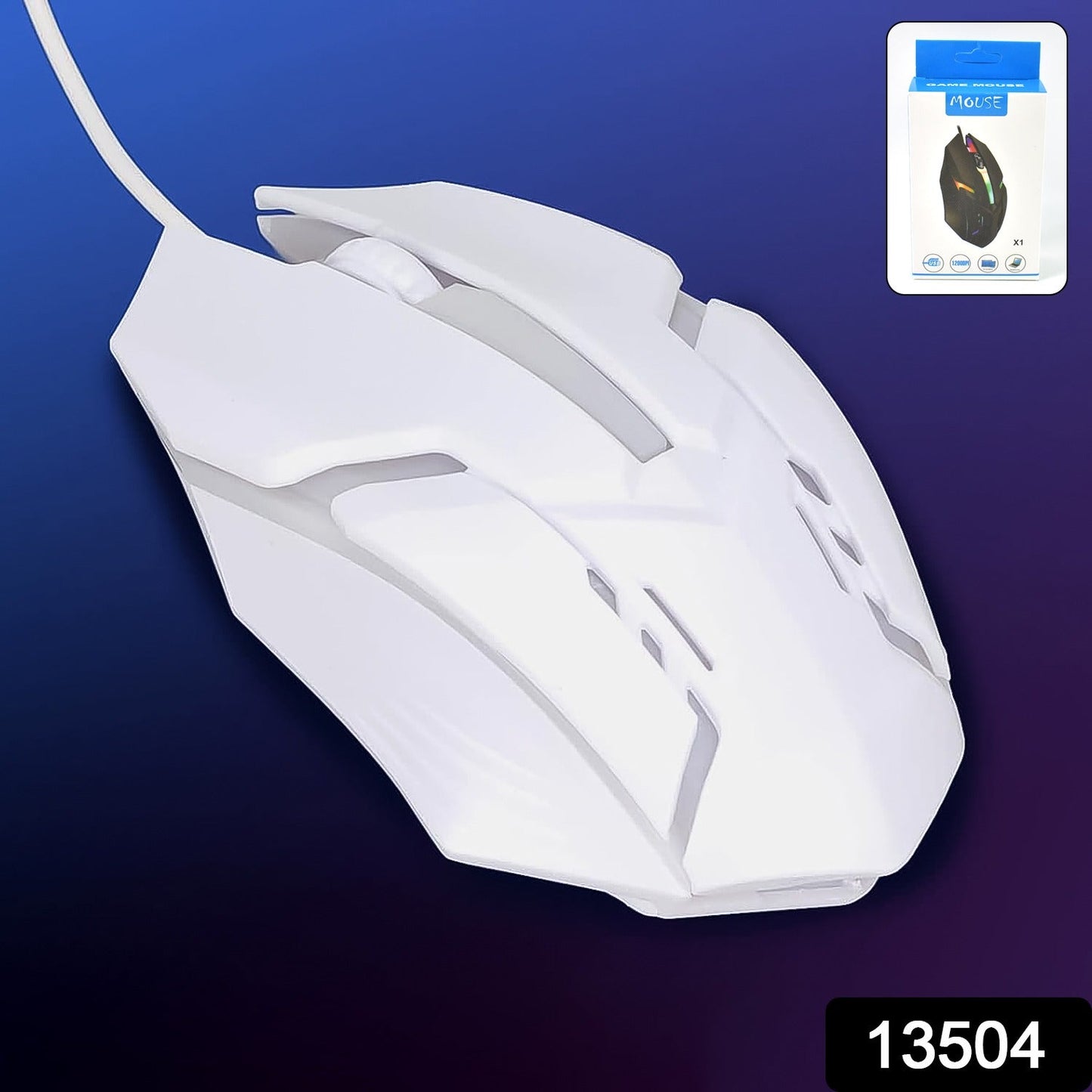 Usb Wired Mouse Gaming Mouse Colorful Lighting Luminous (1 Pc Wihte) - Grandsell