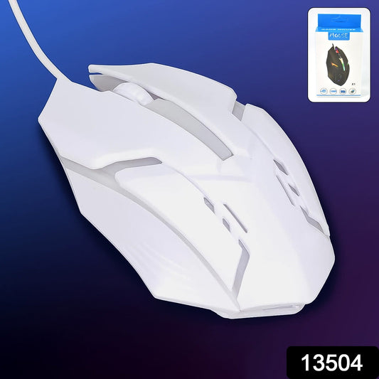 Usb Wired Mouse Gaming Mouse Colorful Lighting Luminous (1 Pc Wihte) - Grandsell