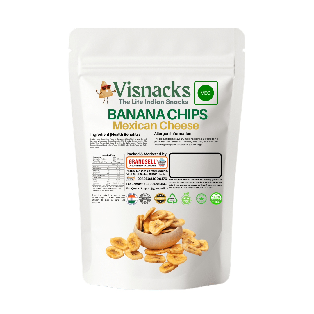 Visnacks Banana Chips Mexican Cheese 1 Kg - Grandsell