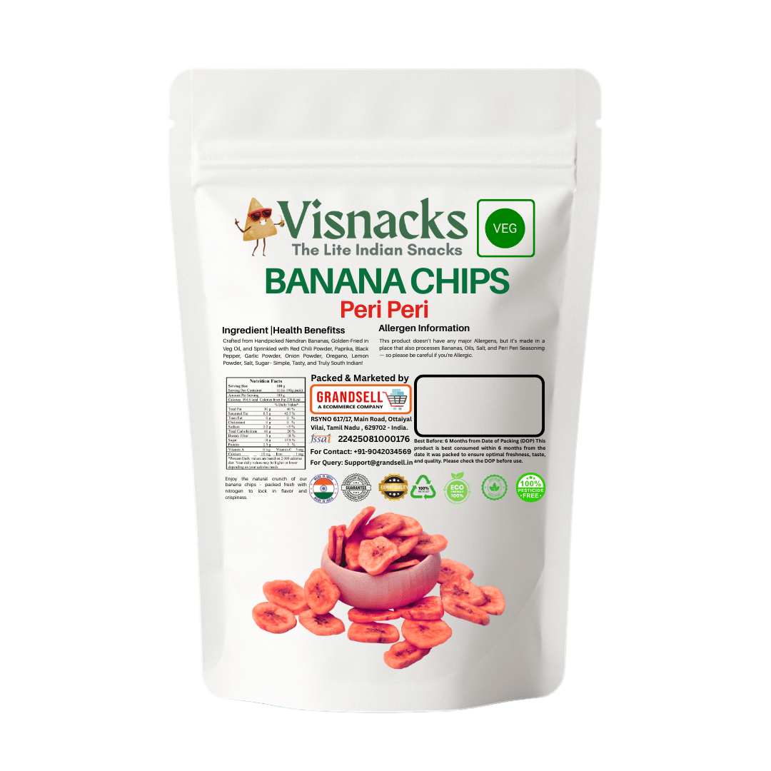 Visnacks Banana Chips Peri Peri 1 Kg - Grandsell